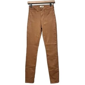 L’AGENCE Margot High Rise Coated Skinny Jean Java Coated Sz 25 #22